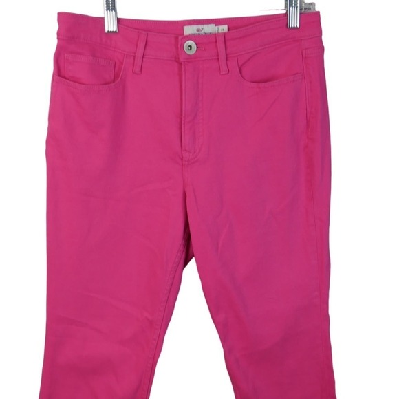 Vineyard Vines High-Rise Straight Crop Jeans in Lipstick Pink Size 29 EUC - Picture 2 of 8